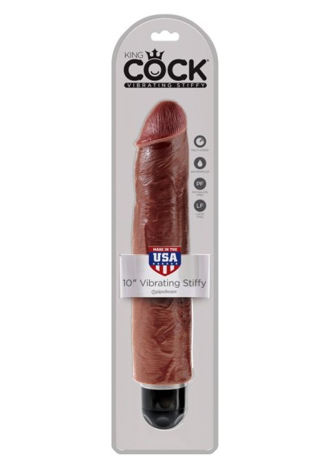 King Cock 10 Inch Vibr Stiffy Brown skin tone Pipedream