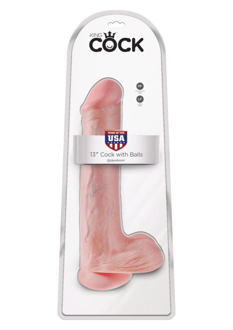 King Cock 13Inch With Balls Light skin tone Pipedream