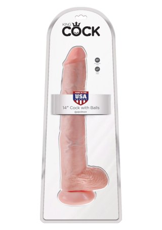 King Cock 14Inch With Balls Light skin tone Pipedream