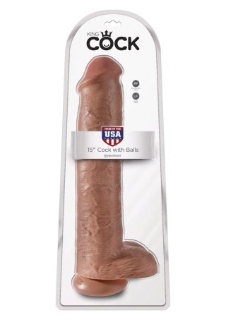 King Cock 15Inch With Balls Caramel skin tone Pipedream