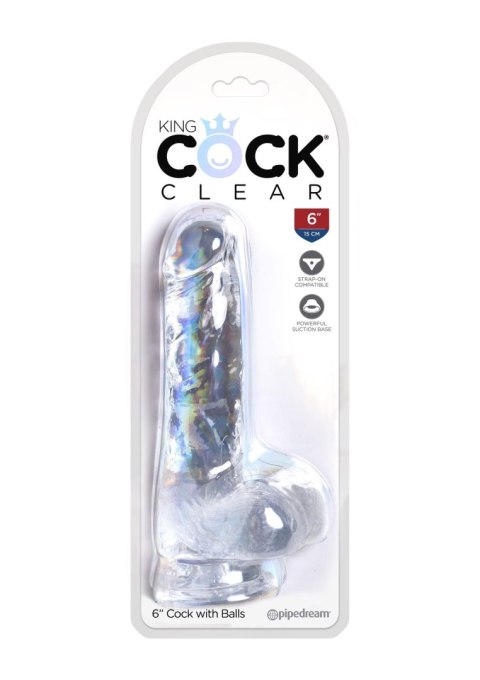 King Cock 6 Inch Cock w Balls Transparent Pipedream King Cock 6 Inch Cock w Balls Transparent Pipedream