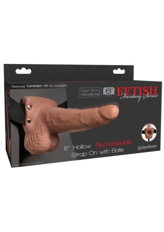 6 in. Hollow Recharge Strap On Caramel skin tone Pipedream