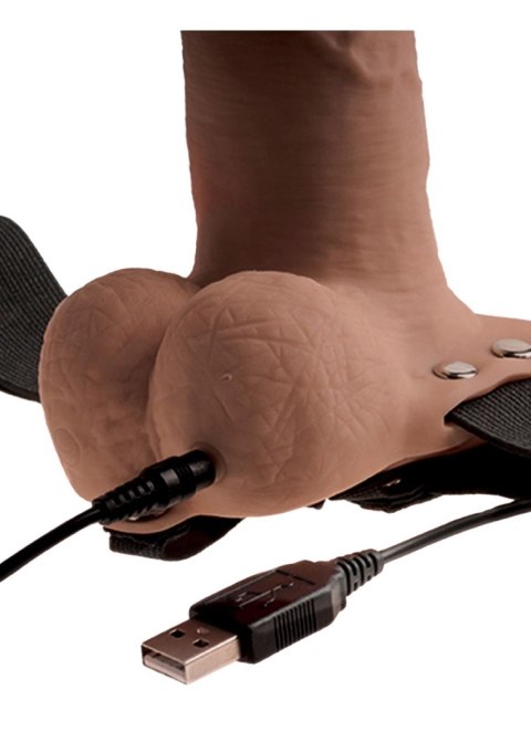 6 in. Hollow Recharge Strap On Caramel skin tone Pipedream 6 in. Hollow Recharge Strap On Caramel skin tone Pipedream