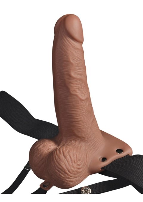6 in. Hollow Recharge Strap On Caramel skin tone Pipedream 6 in. Hollow Recharge Strap On Caramel skin tone Pipedream