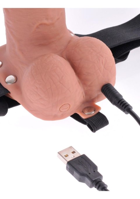 7inch Hollow Strap On Remote Caramel skin tone Pipedream