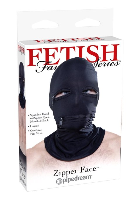 Zipper Face Hood Black Pipedream Zipper Face Hood Black Pipedream