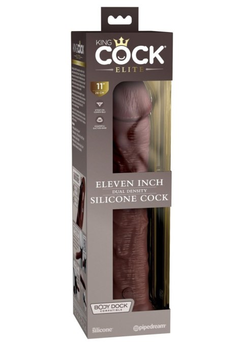 11 Inch 2Density Silicone Cock Brown skin tone Pipedream