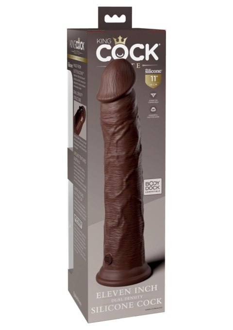11 Inch 2Density Silicone Cock Brown skin tone Pipedream