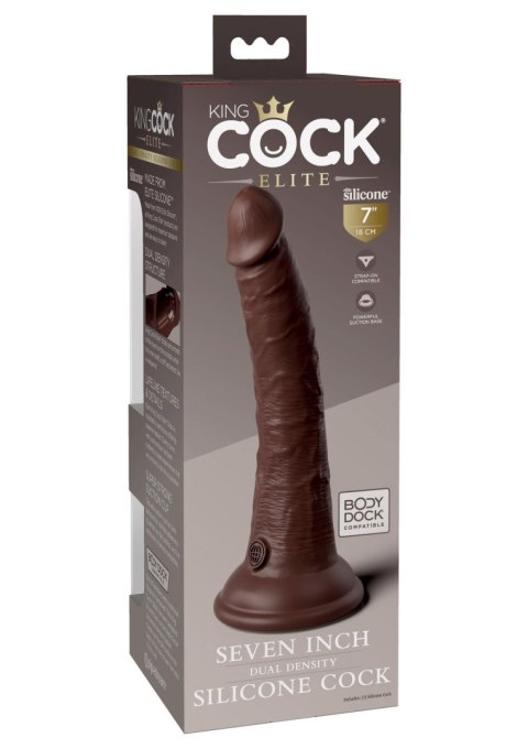 7 Inch 2Density Silicone Cock Brown skin tone Pipedream