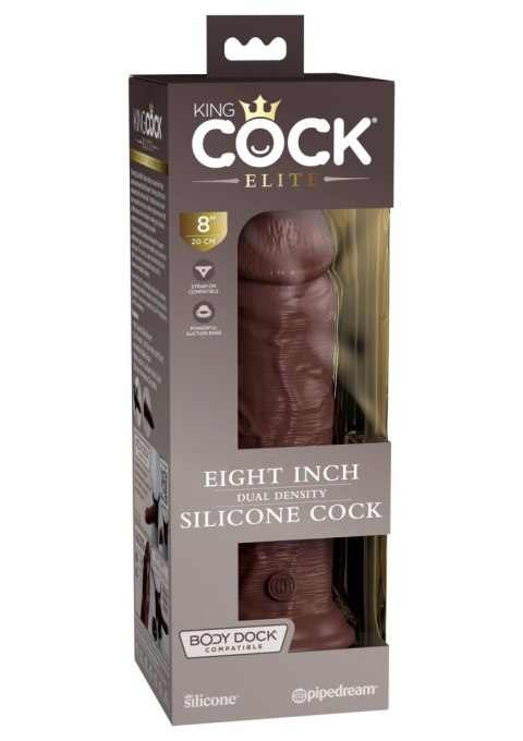 8 Inch 2Density Silicone Cock Brown skin tone Pipedream
