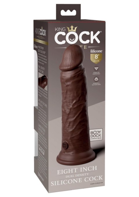 8 Inch 2Density Silicone Cock Brown skin tone Pipedream