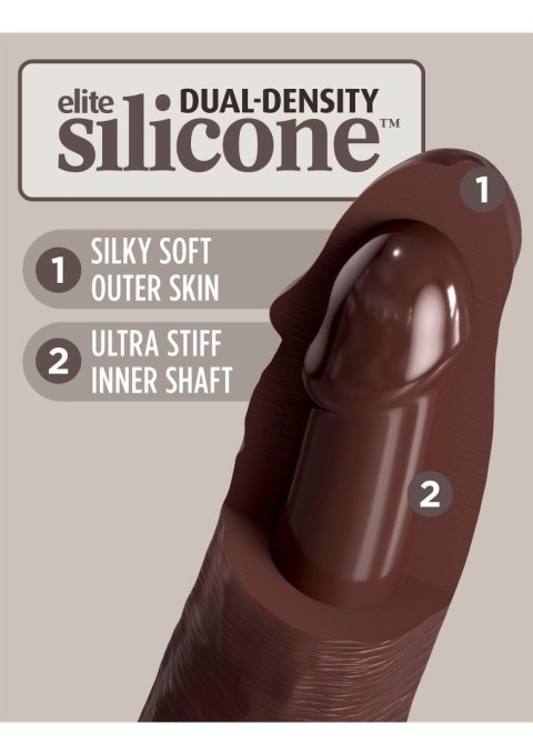 8 Inch 2Density Silicone Cock Brown skin tone Pipedream