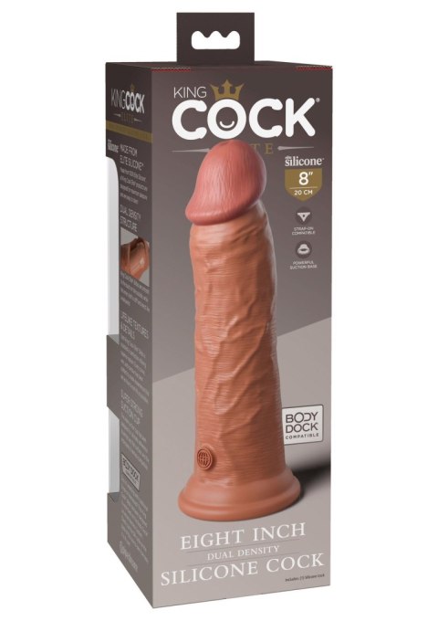 8 Inch 2Density Silicone Cock Caramel skin tone Pipedream