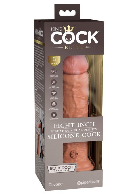 8 Inch 2Density Vibrating Cock Caramel skin tone Pipedream