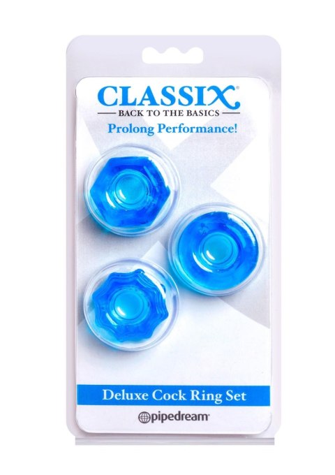 Deluxe Cock Ring Set Blue Pipedream Deluxe Cock Ring Set Blue Pipedream