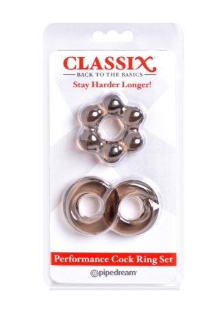 Performance Cock Ring Set Grey Pipedream