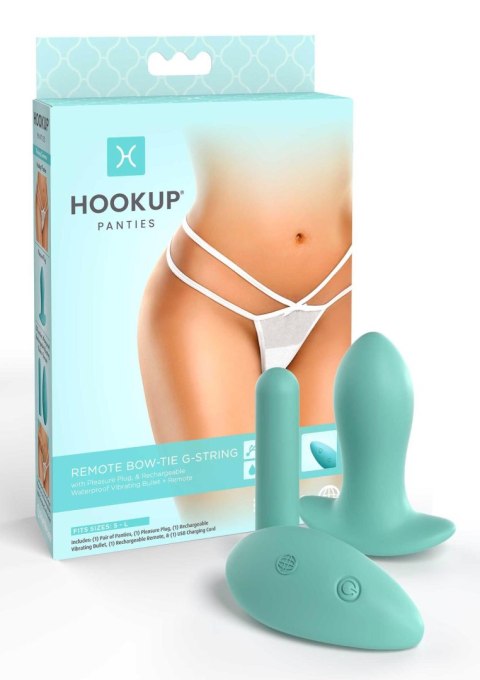 Remote Bow-Tie G-String OS White Pipedream