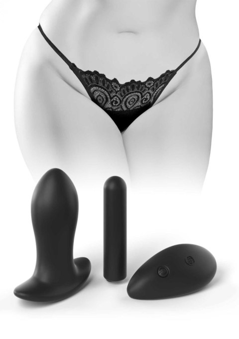 Remote Lace Peek-a-Boo +Size Black Pipedream