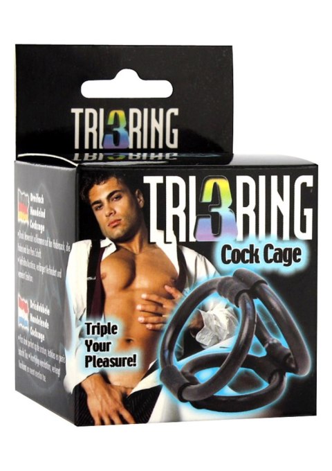 Tri Ring Cock Cage Black Seven Creations Tri Ring Cock Cage Black Seven Creations