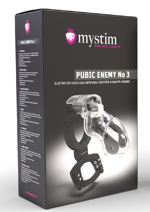 Pubic Enemy No. 3 Cock Cage Transparent MyStim Pubic Enemy No. 3 Cock Cage Transparent MyStim