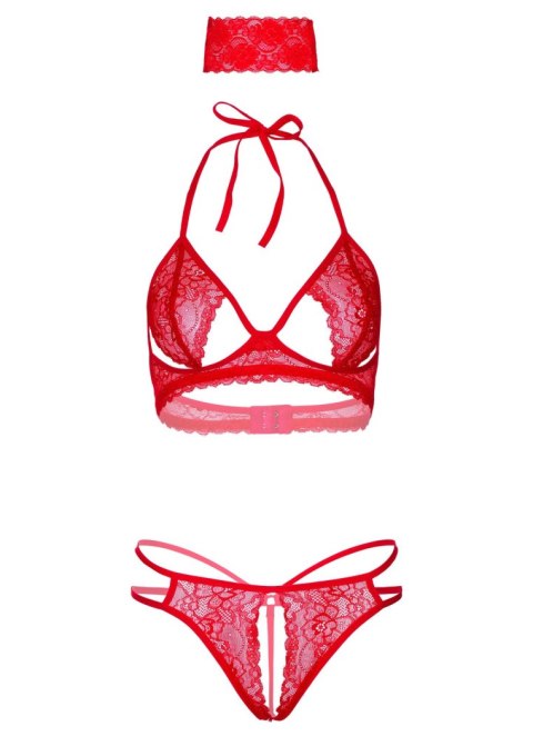3PC Bra, Panty and Blindfold Red Daring Intimates