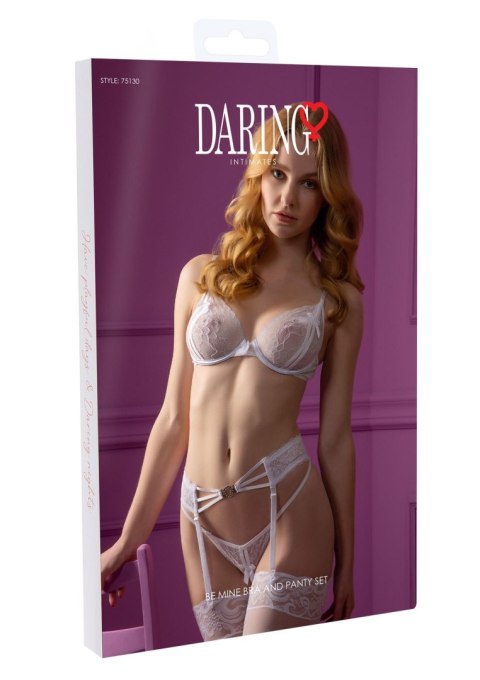 Be Mine Bra and Panty Set White Daring Intimates