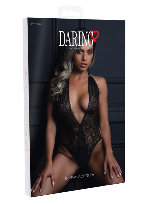 Deep-V Lace Teddy Black Daring Intimates