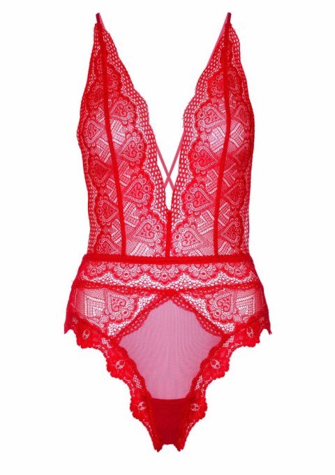 Deep-V Lace Teddy Red Daring Intimates
