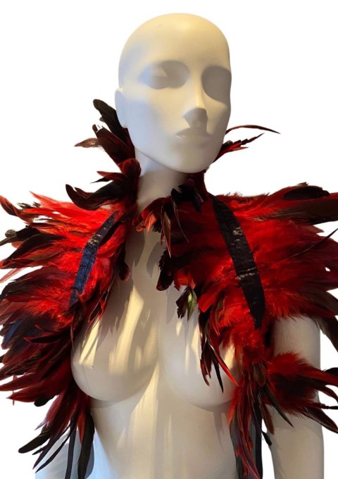 Feather Shoulder Wrap Red Kinky Diva Feather Shoulder Wrap Red Kinky Diva