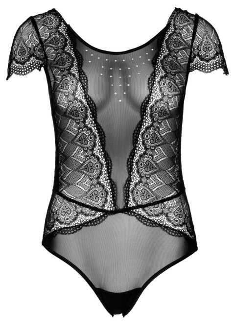 Floral Lace and Mesh Teddy Black Daring Intimates