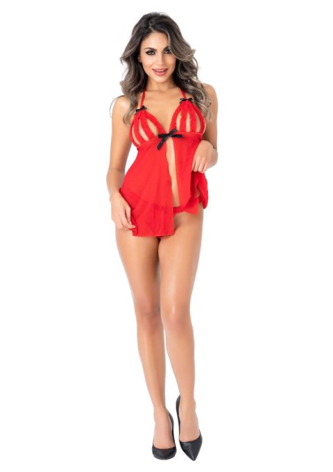 Peek-a-boo Ruffle Babydoll Red Daring Intimates Peek-a-boo Ruffle Babydoll Red Daring Intimates