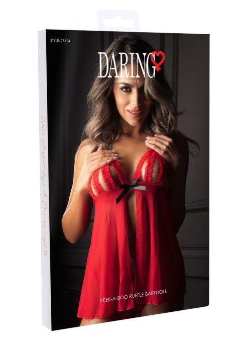 Peek-a-boo Ruffle Babydoll Red Daring Intimates Peek-a-boo Ruffle Babydoll Red Daring Intimates