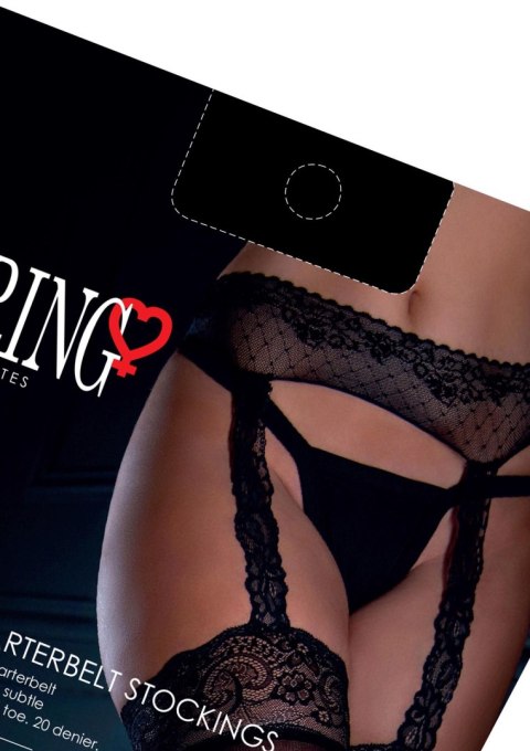 Satin T. Garterbelt Stockings Black Daring Intimates