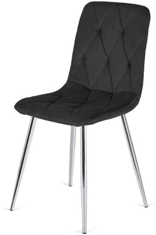 Krzesło tapicerowane BORGO VELVET BLACK SILVER Lugano