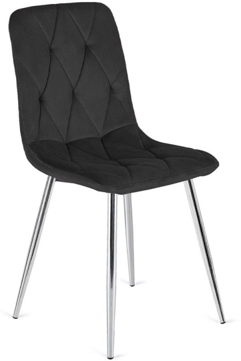 Krzesło tapicerowane BORGO VELVET BLACK SILVER Lugano