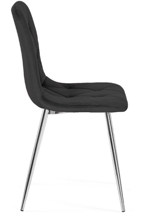 Krzesło tapicerowane BORGO VELVET BLACK SILVER Lugano