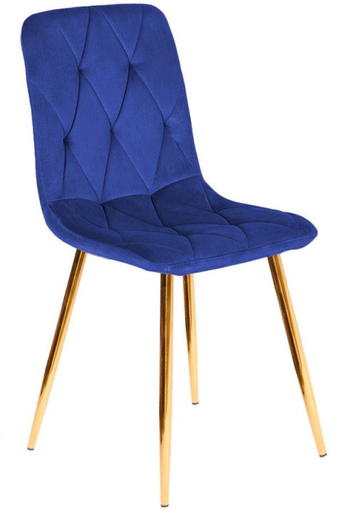 Krzesło tapicerowane BORGO VELVET BLUE GOLD Lugano