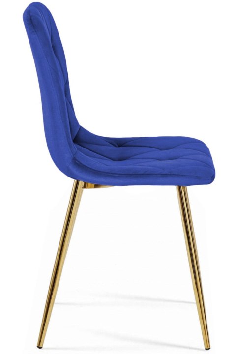Krzesło tapicerowane BORGO VELVET BLUE GOLD Lugano