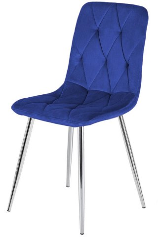 Krzesło tapicerowane BORGO VELVET BLUE SILVER Lugano