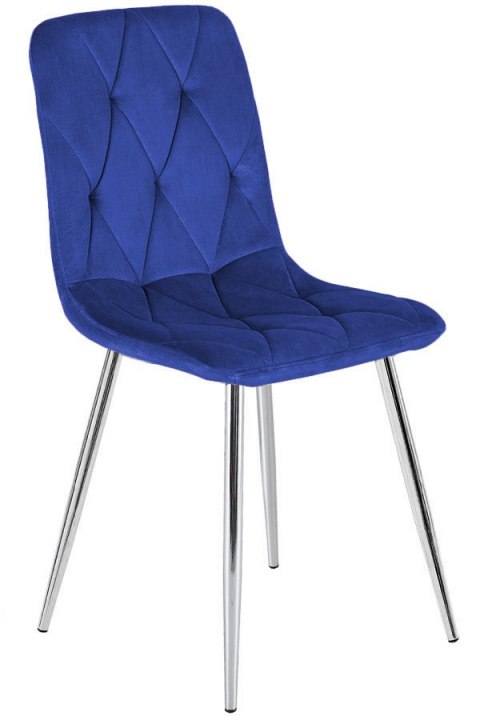 Krzesło tapicerowane BORGO VELVET BLUE SILVER Lugano