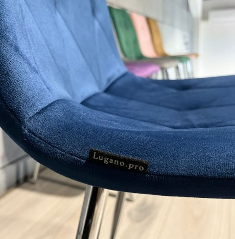 Krzesło tapicerowane BORGO VELVET BLUE SILVER Lugano