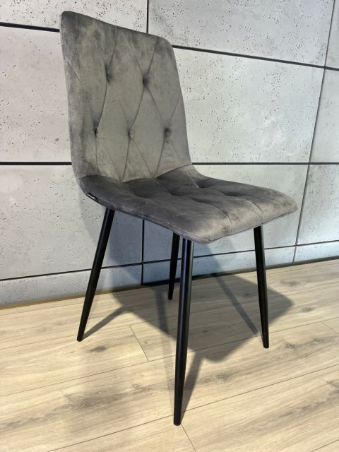 Krzesło tapicerowane BORGO VELVET DARK GREY Lugano