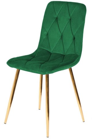 Krzesło tapicerowane BORGO VELVET GREEN GOLD Lugano