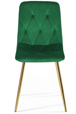 Krzesło tapicerowane BORGO VELVET GREEN GOLD Lugano