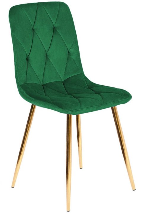 Krzesło tapicerowane BORGO VELVET GREEN GOLD Lugano