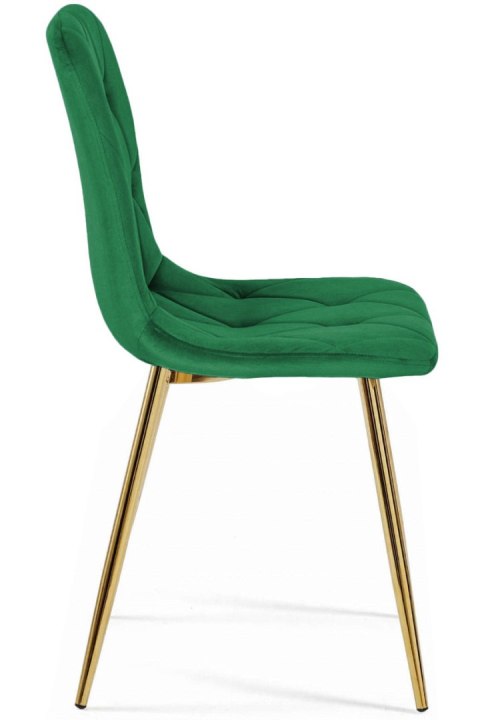 Krzesło tapicerowane BORGO VELVET GREEN GOLD Lugano