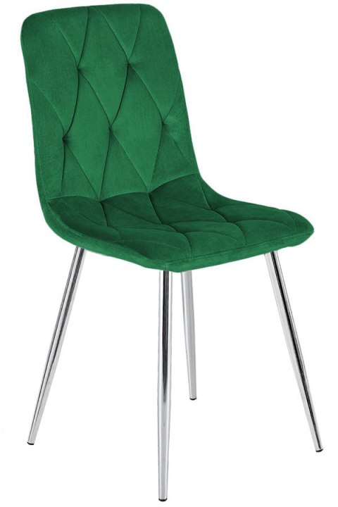 Krzesło tapicerowane BORGO VELVET GREEN SILVER Lugano
