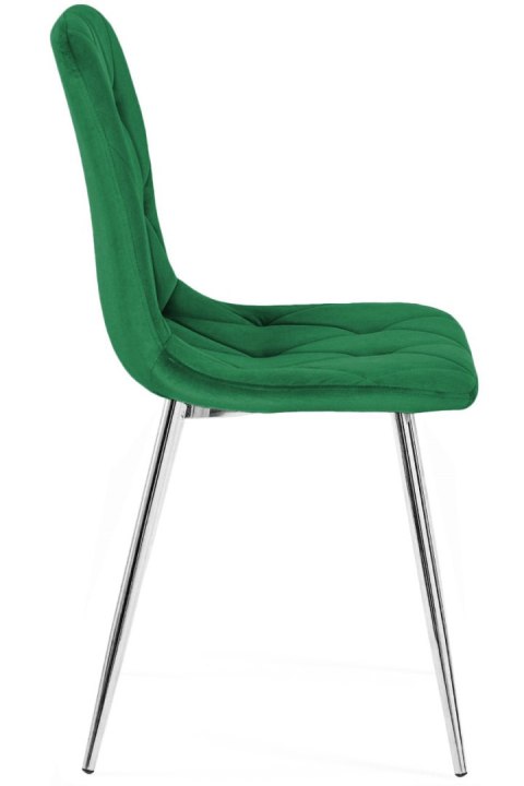 Krzesło tapicerowane BORGO VELVET GREEN SILVER Lugano