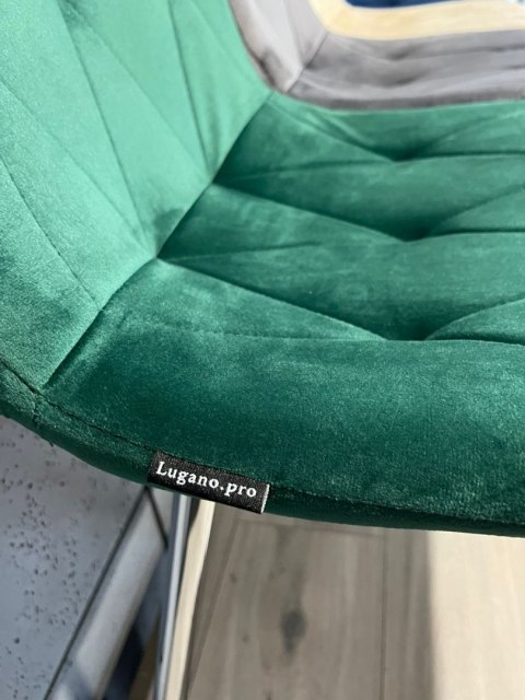 Krzesło tapicerowane BORGO VELVET GREEN SILVER Lugano