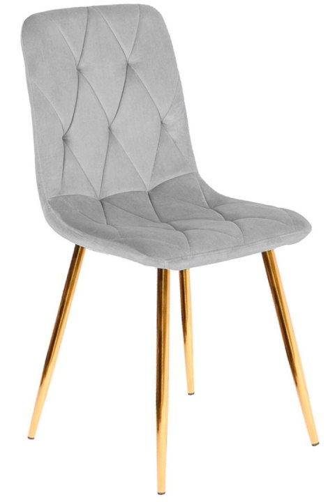 Krzesło tapicerowane BORGO VELVET LIGHT GREY GOLD Lugano